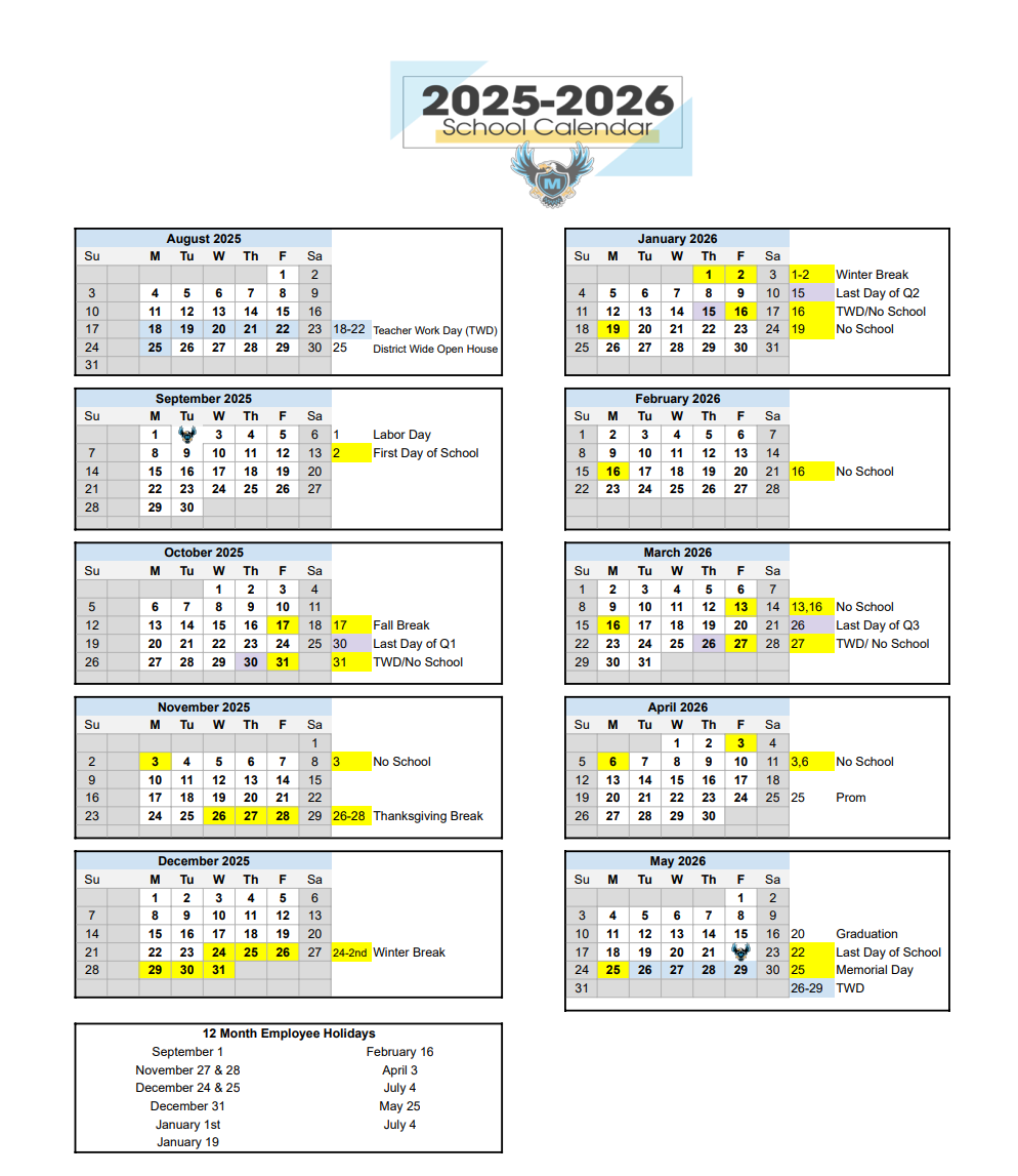 MISD 2025-2026 Calendar
