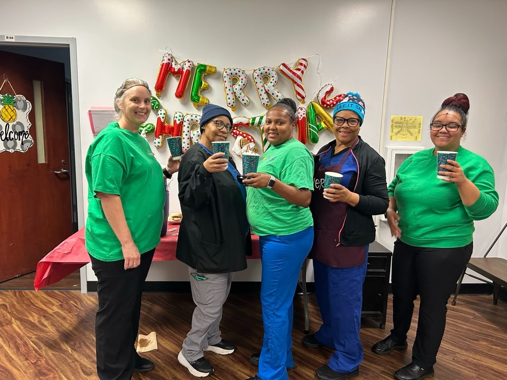 Cafeteria ladies smiling