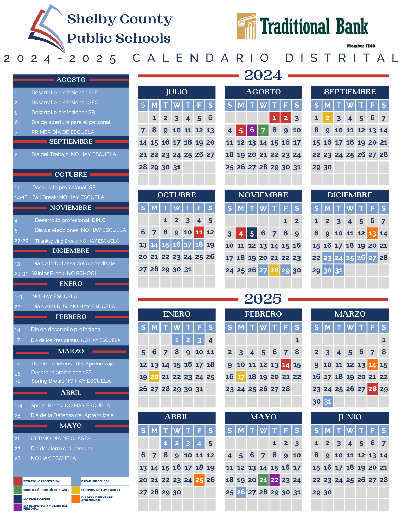 2024 2025 School Calendar (Spanish) Shelby County Public Schools 2024 2025 School Calendar (Spanish) Shelby County Public Schools