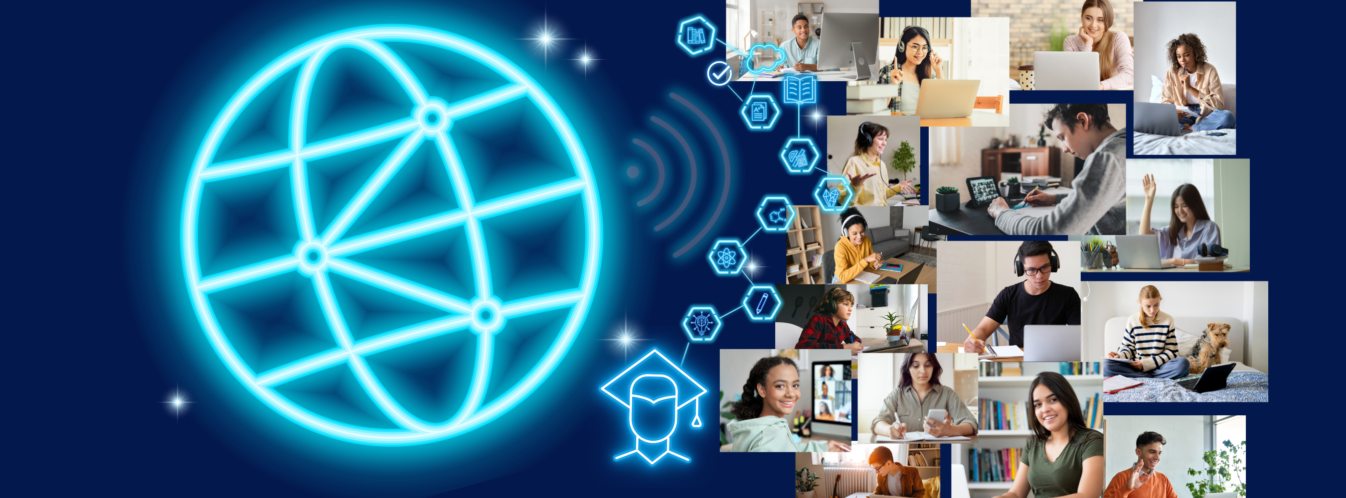 students connecting online anywhere anytime through remote high school