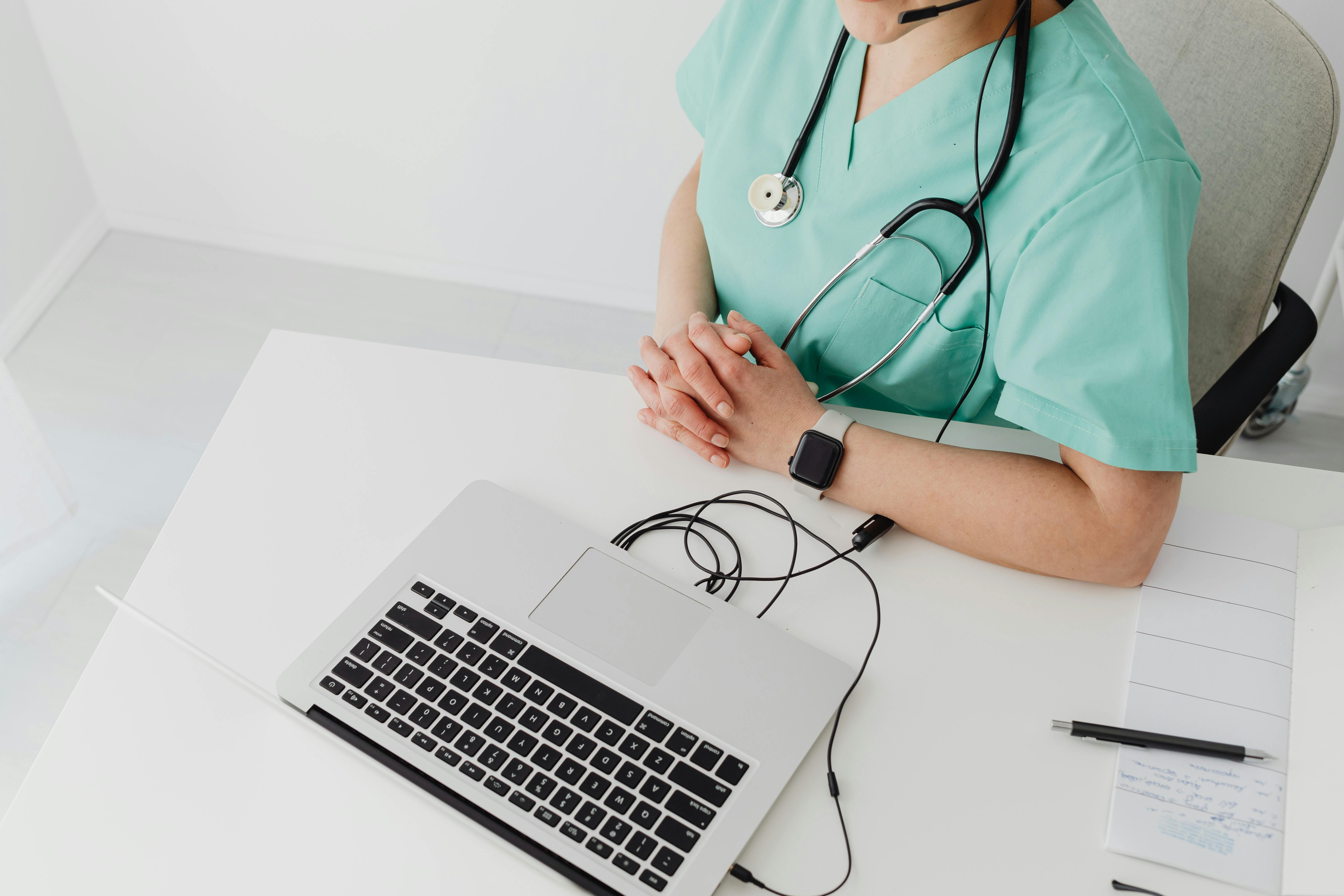 Medical Student at a desk ready to work