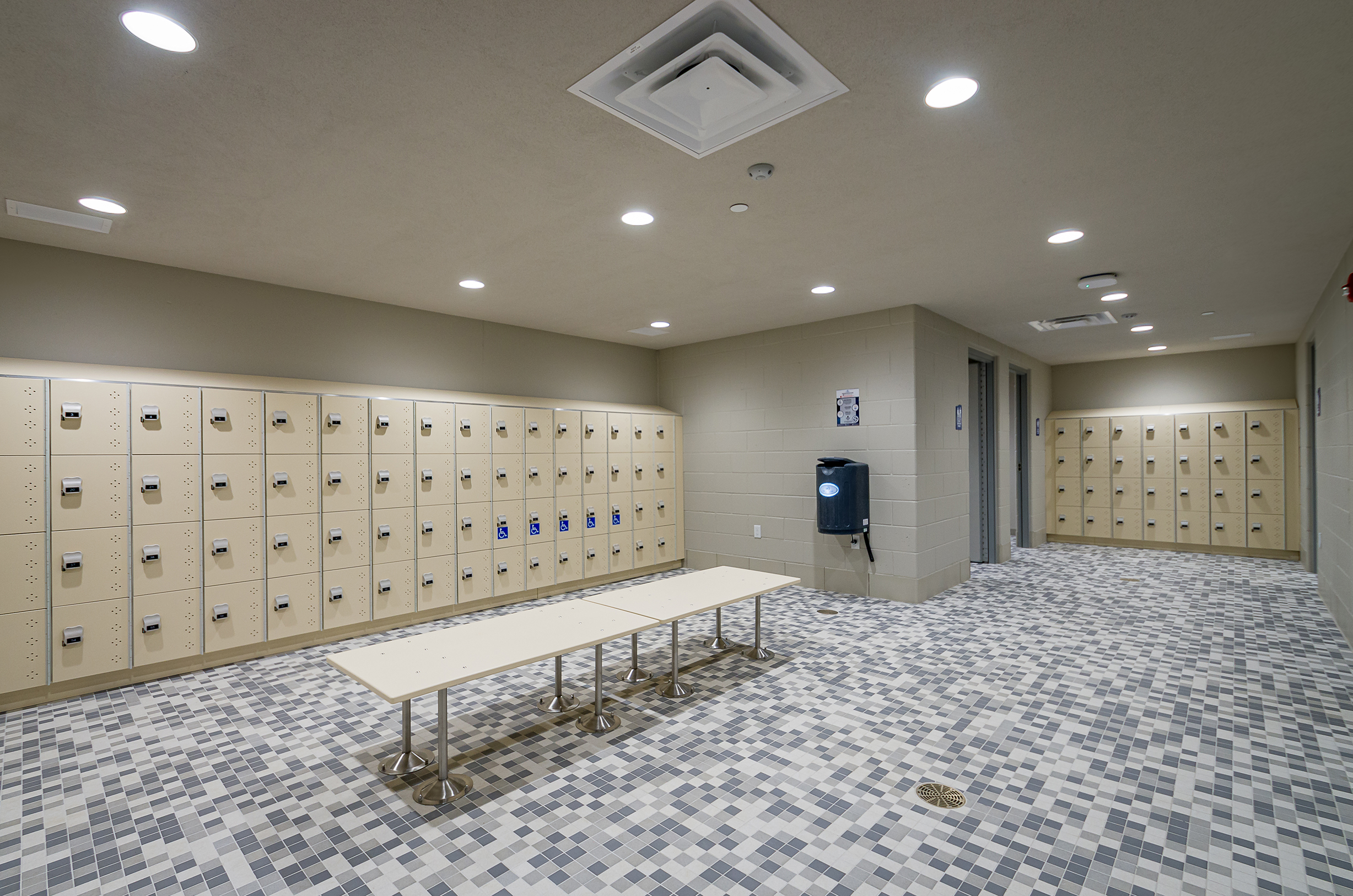 RUSD Aquatic Center locker room