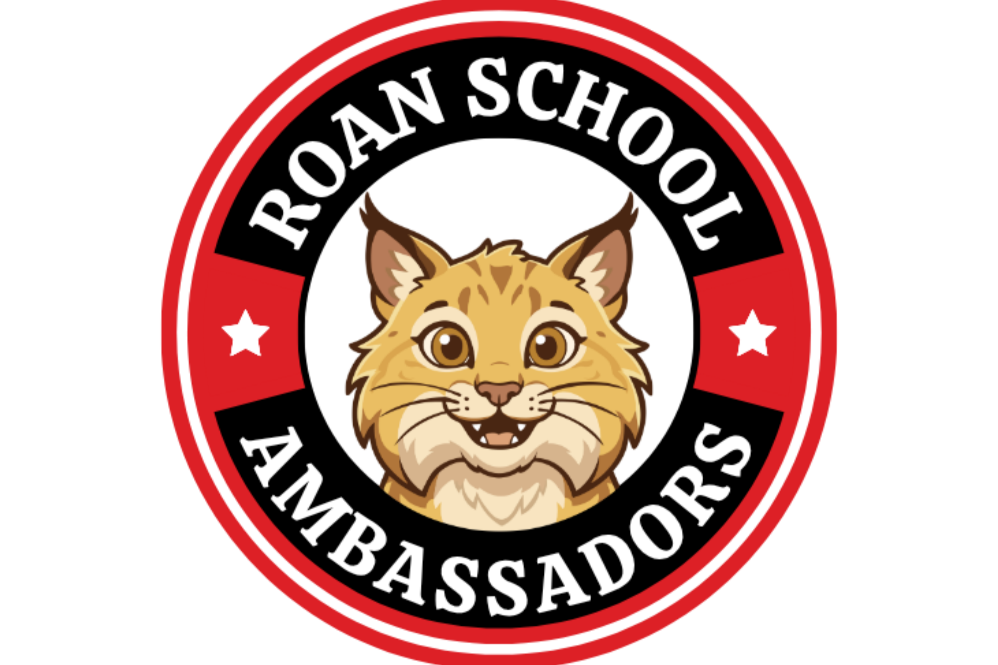 cartoon bobcat with Roan School Ambassador written around it