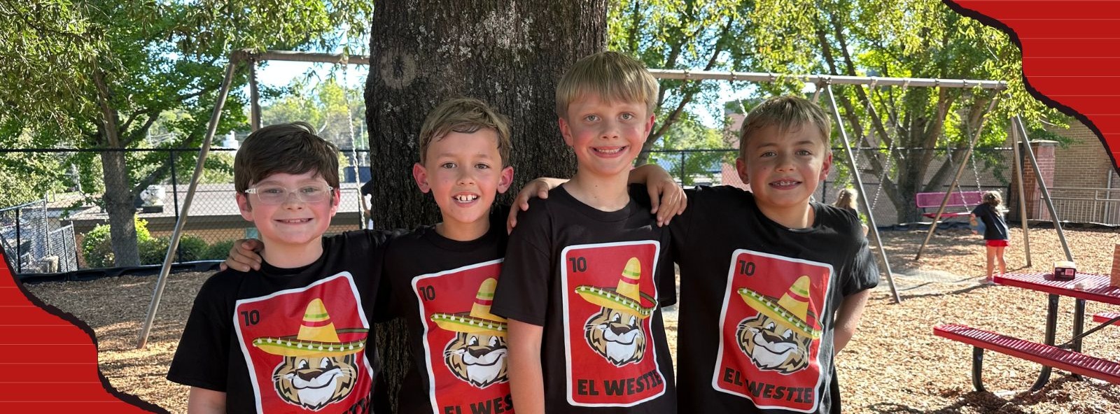 Third Grade students wearing El Westie Hispanic Heritage Month t-shirt