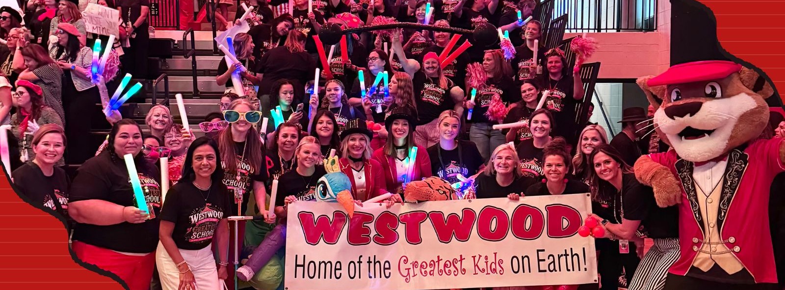Westwood staff picture with Westie at the DPS Convocation