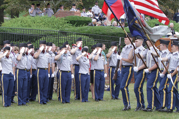 ROTC cadets in a parade