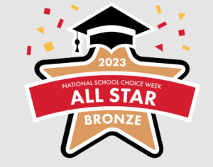 National School Choice Week gold badge - symbolizing the celebration of educational options for students.