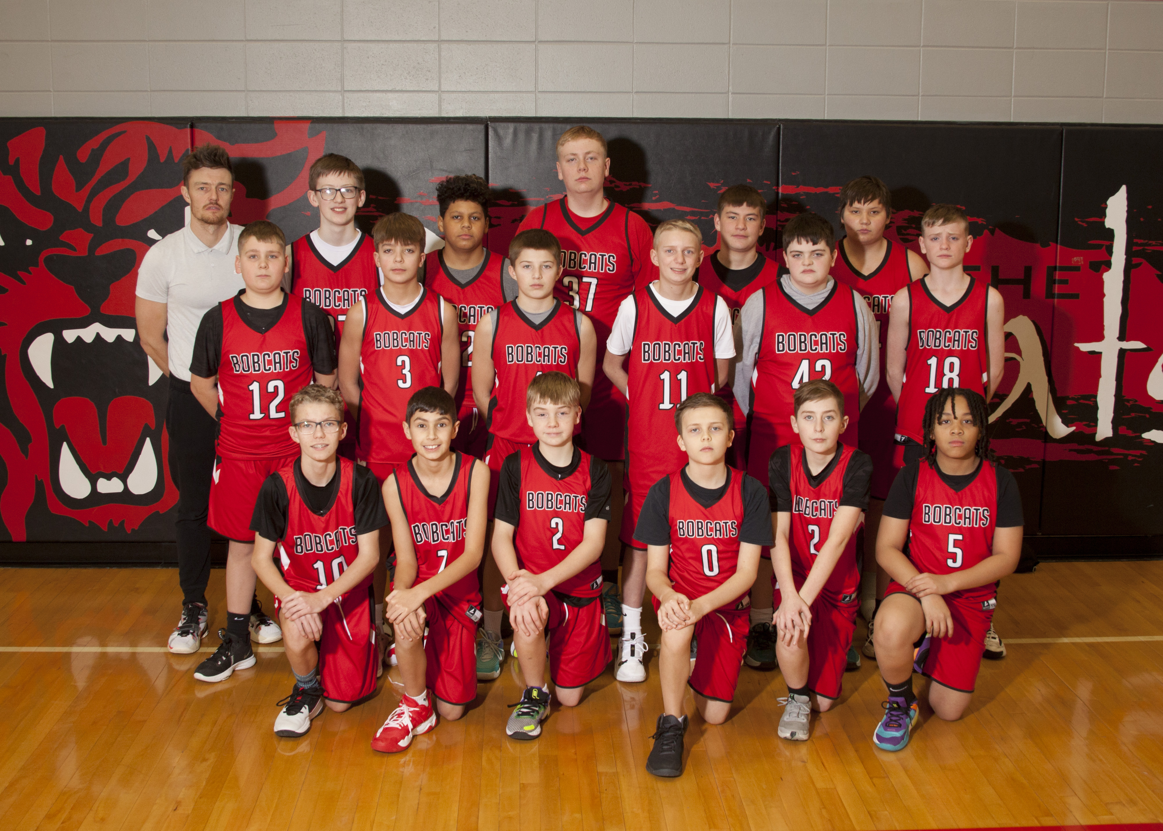 Drexler MS 2025 7th Grade Red Boys Basketball team photo