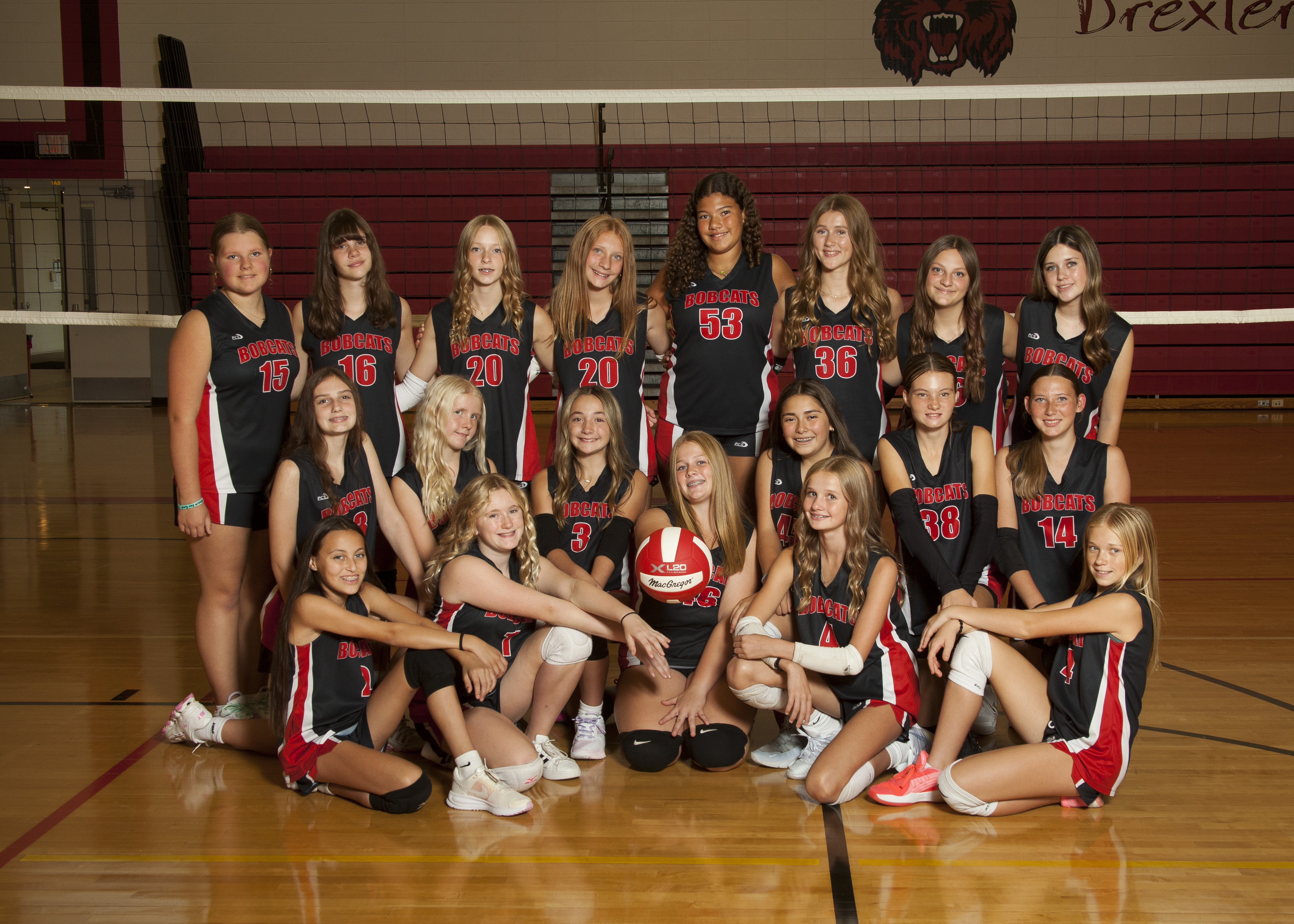 DMS 7th Grade Black Volleyball team photo