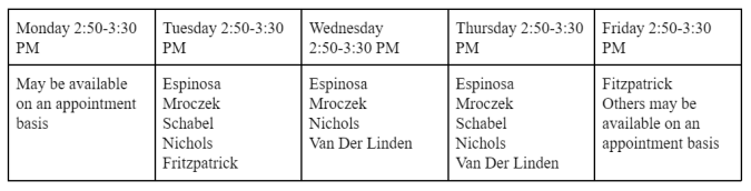 Learning Lab Schedule