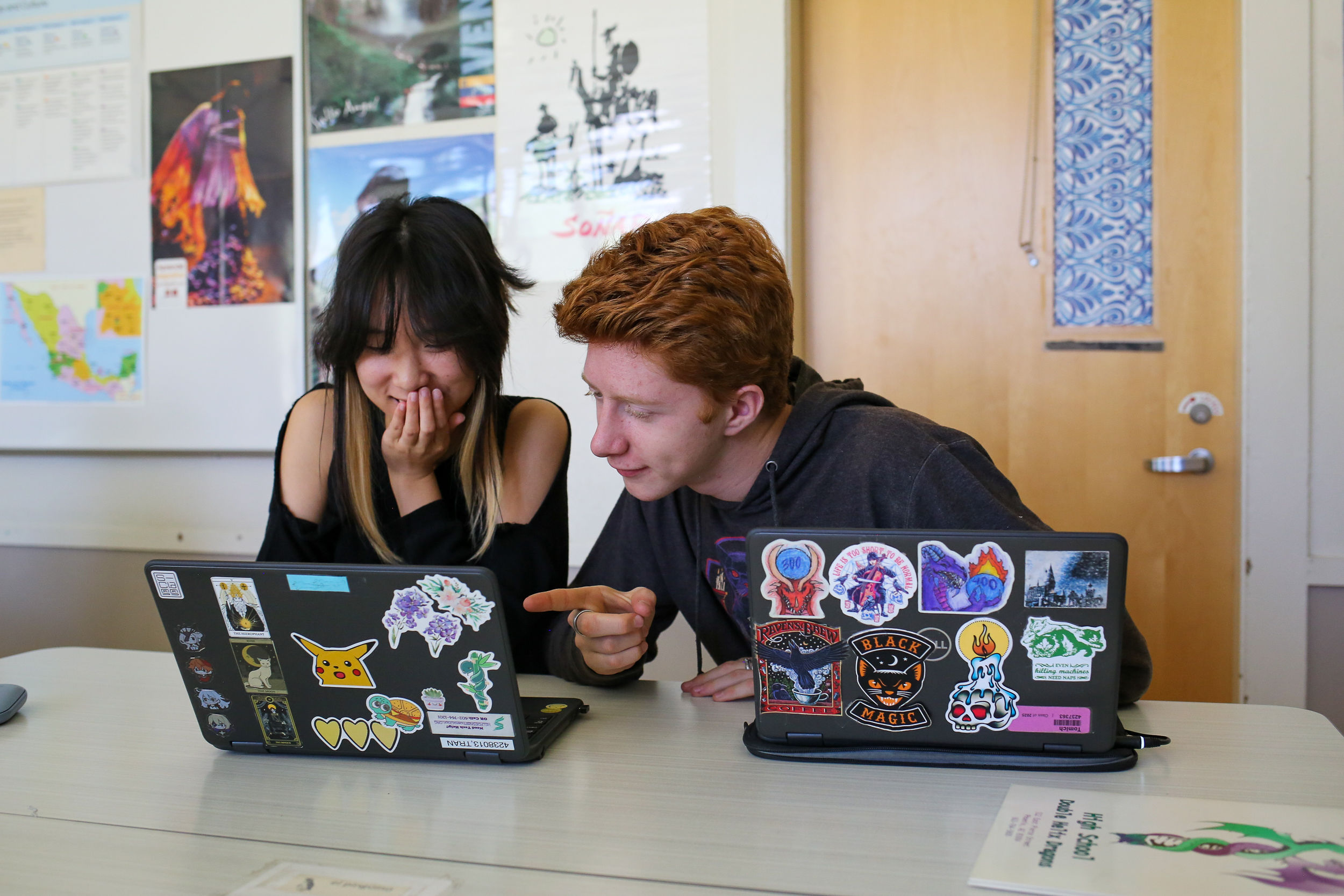 students working together
