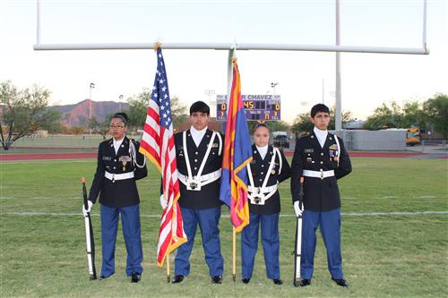 Color Guard Team in Football Home Game