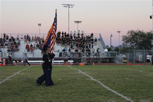 Color Guard Team in Football Home Game