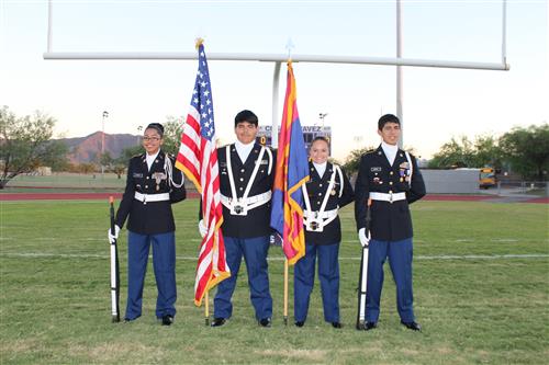 Color Guard Team in Football Home Game