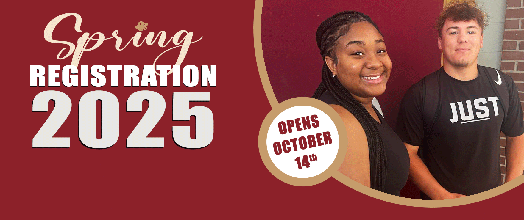 Spring Registration begins October 14, 2024