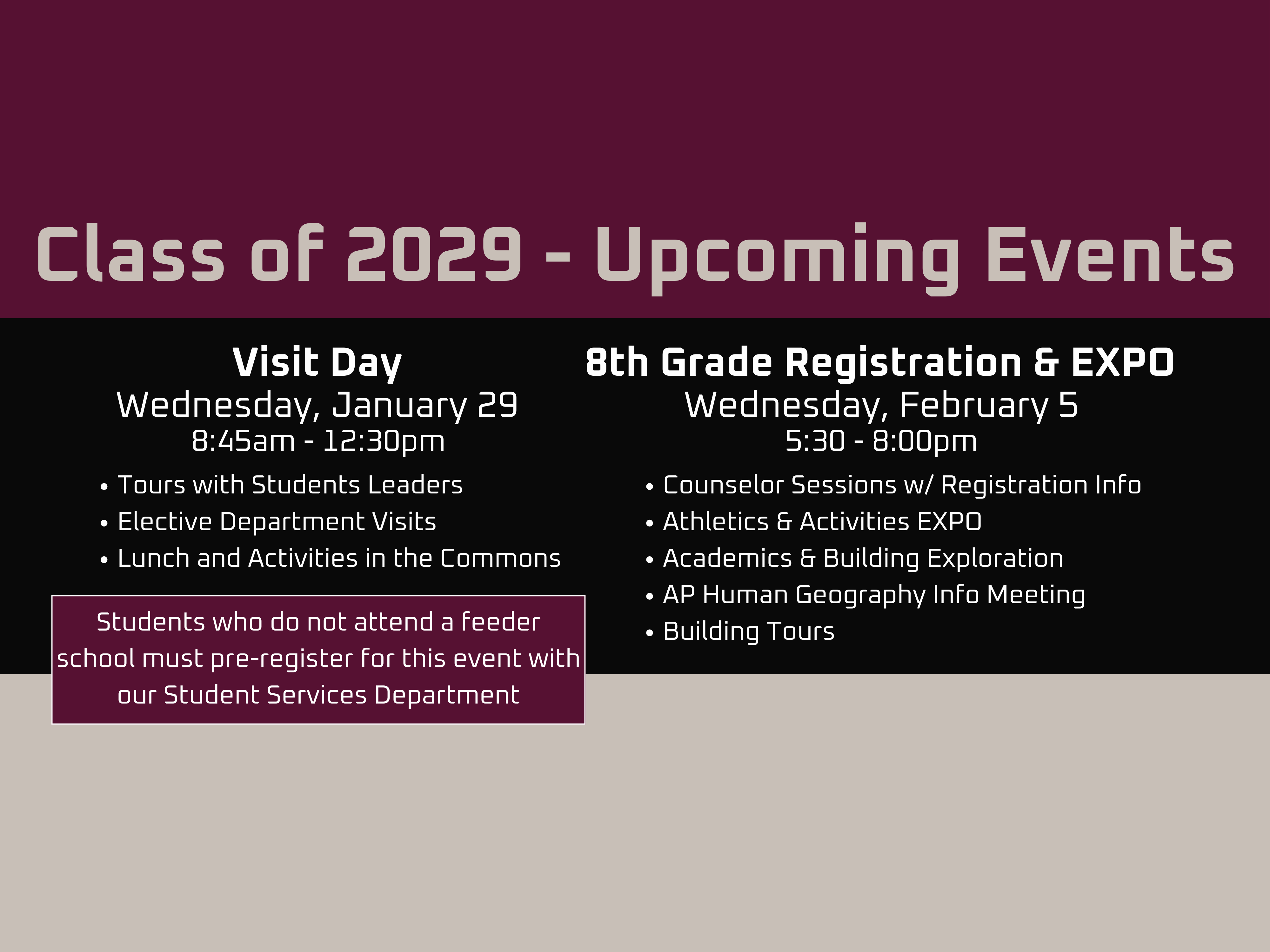 Class of 2029 Info