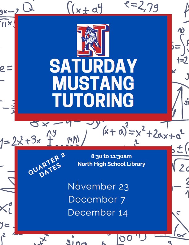 Quarter 2 Saturday School Tutoring Dates: November 23, December 7, December 14