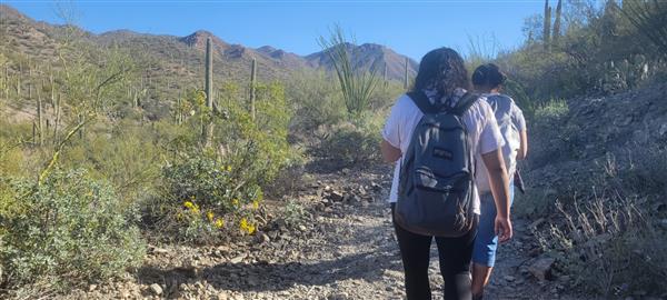 Girl hiking