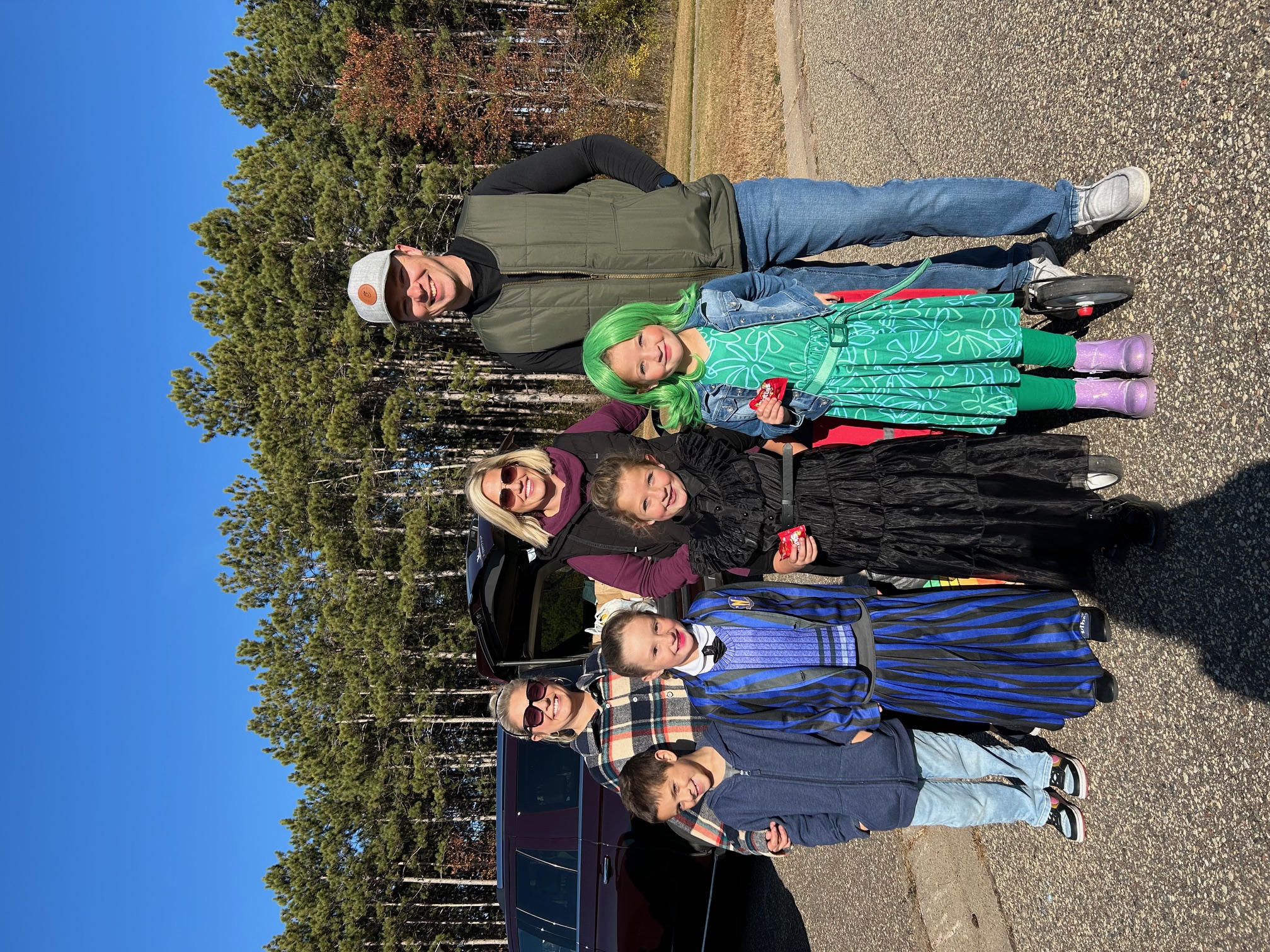 Students in costumes