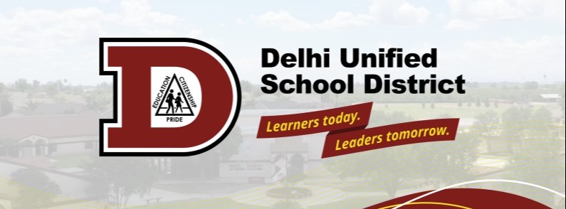 Delhi Unified School District Learners Today Leaders Tomorrow Graphic Logo