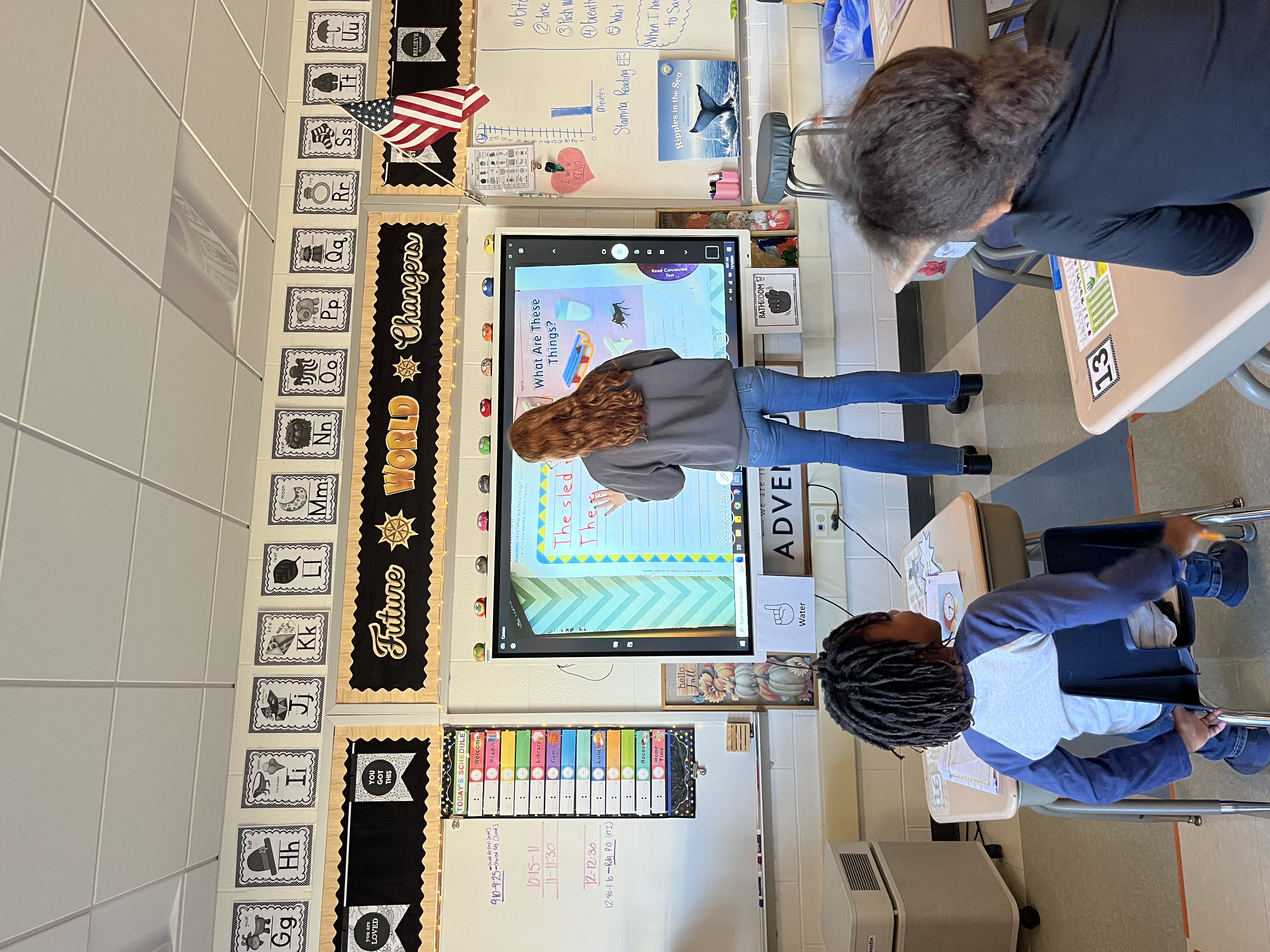 Ariel Snyder working in 1st Grade