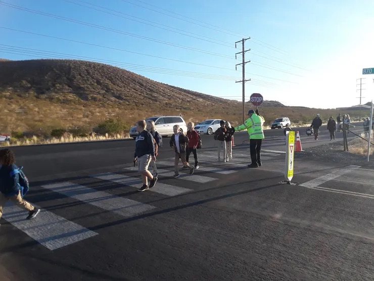 students walking in the street 