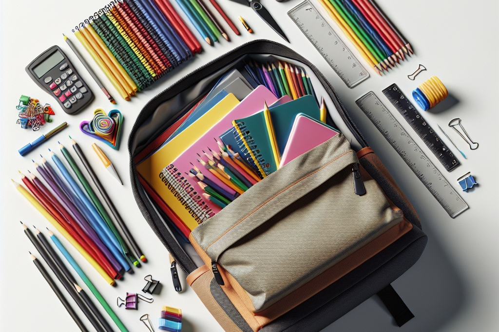 Backpack with school supplies