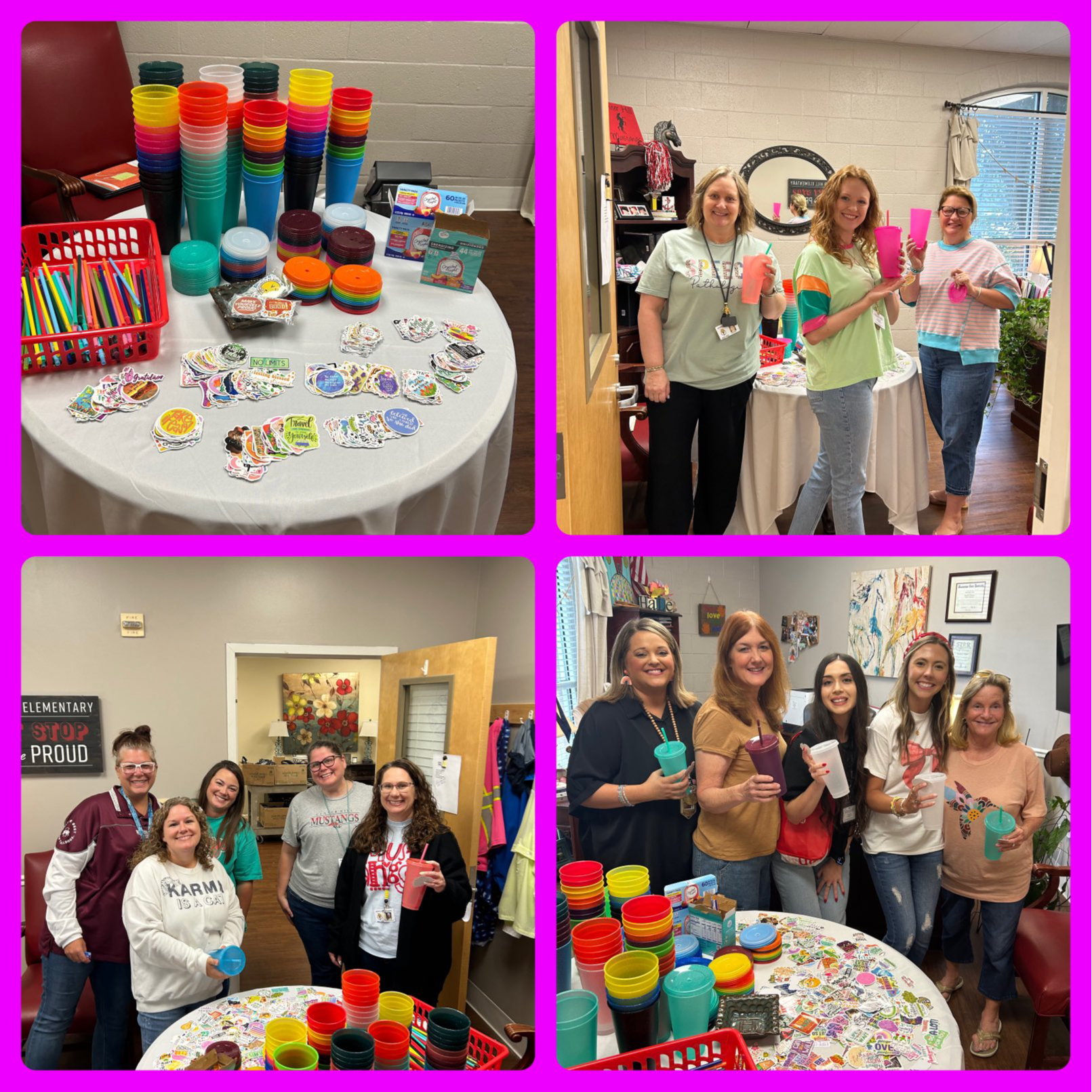 Our teachers enjoyed choosing their own cup, stickers, and flavored waters today!  They are the best! ❤️🖤