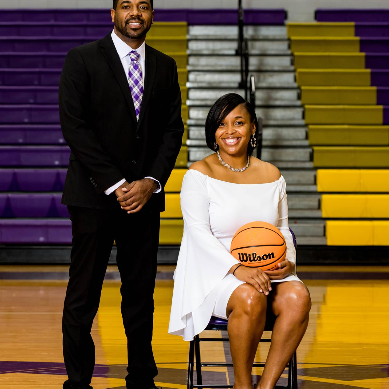 Coaches Gwen Johnson and Jason Burkes