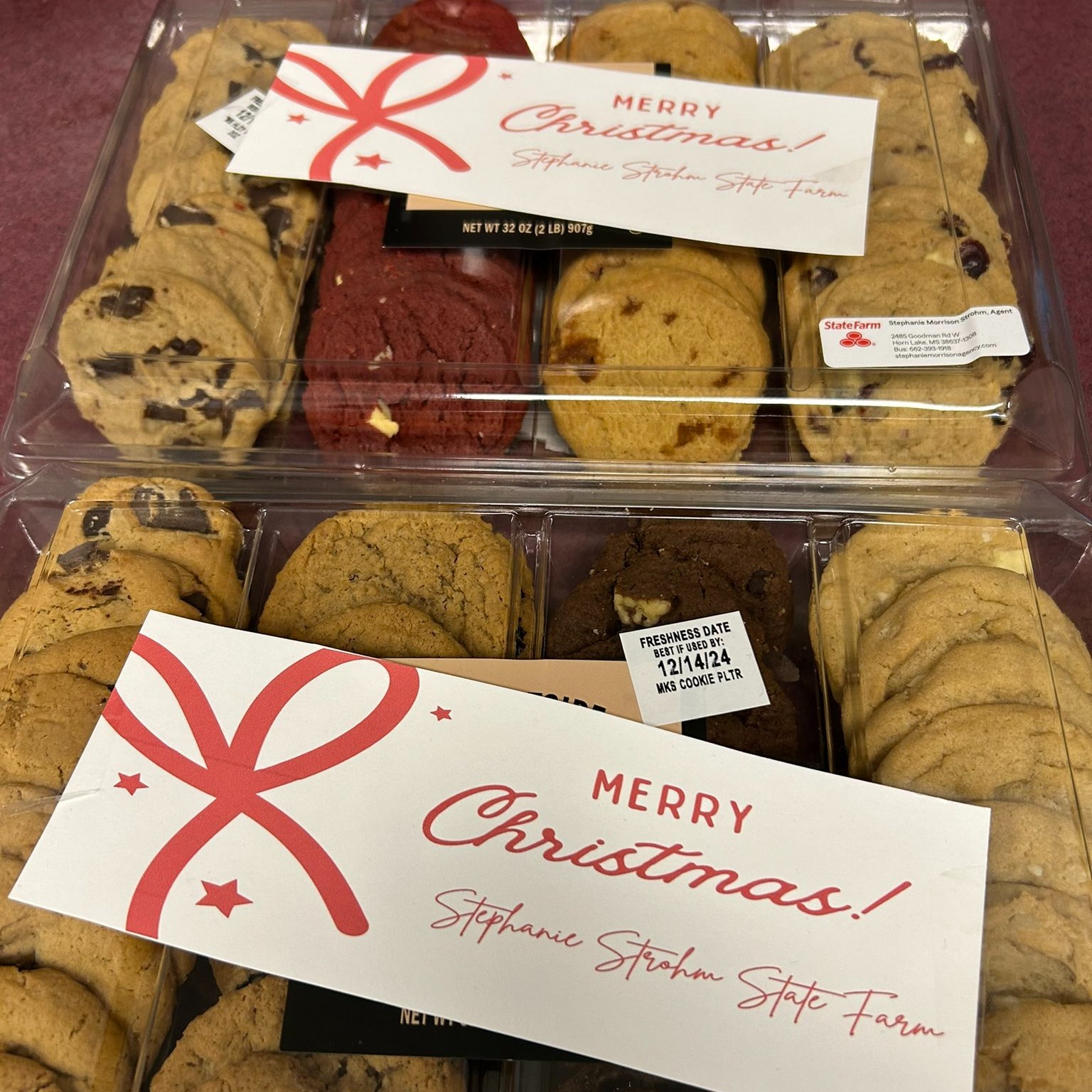 Thanks to Stephanie Strohm of State Farm for the Christmas treats!