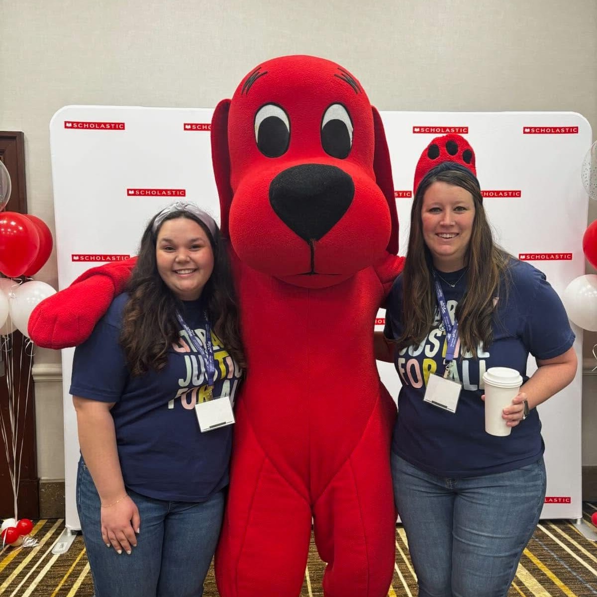 Clifford the big red dog with Shives and Drury