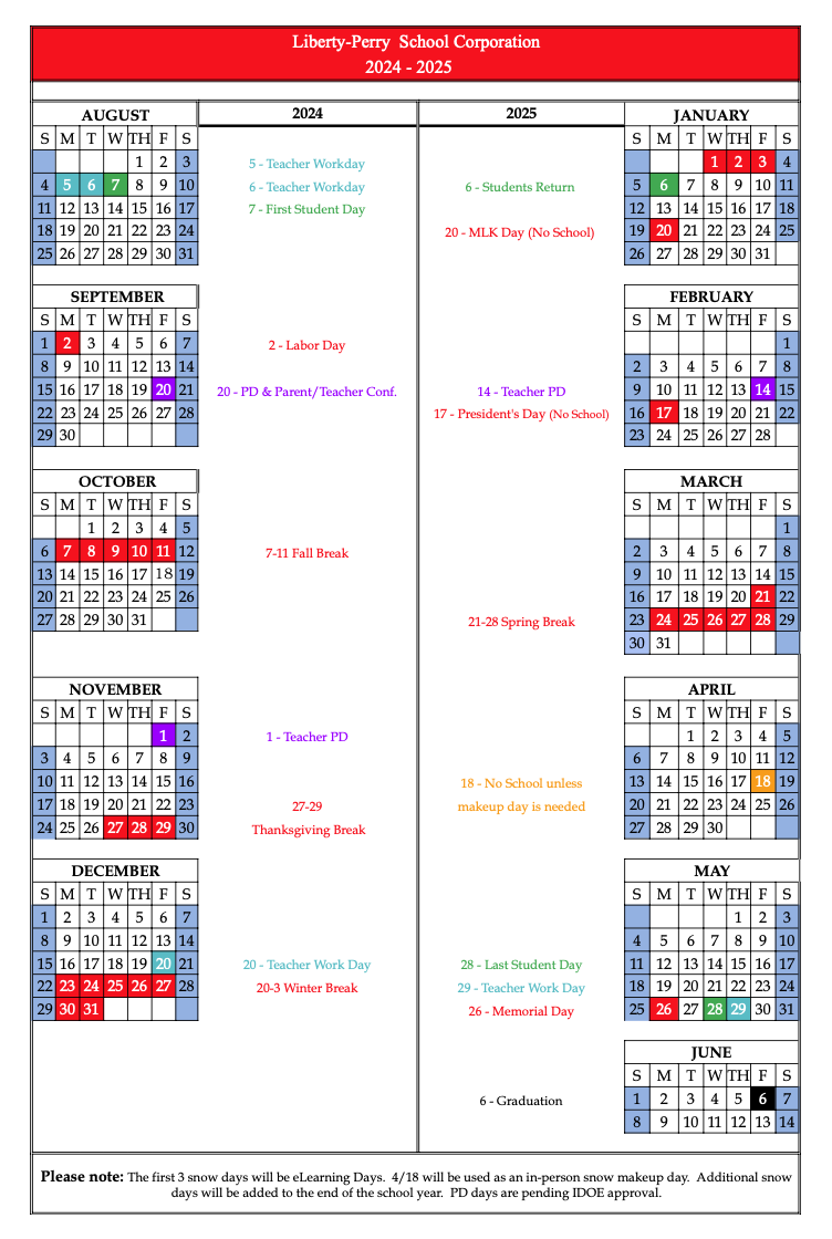 24-25 LPS School Calendar