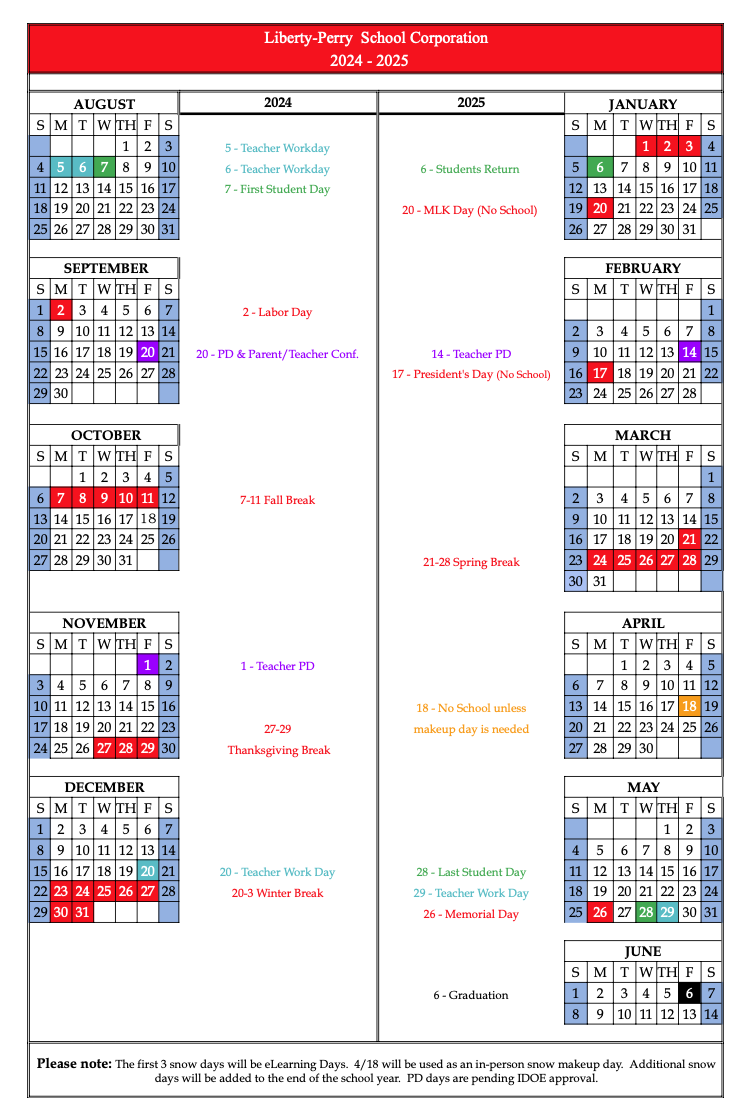 Lps 2025-2026 Fall Calendar School Year