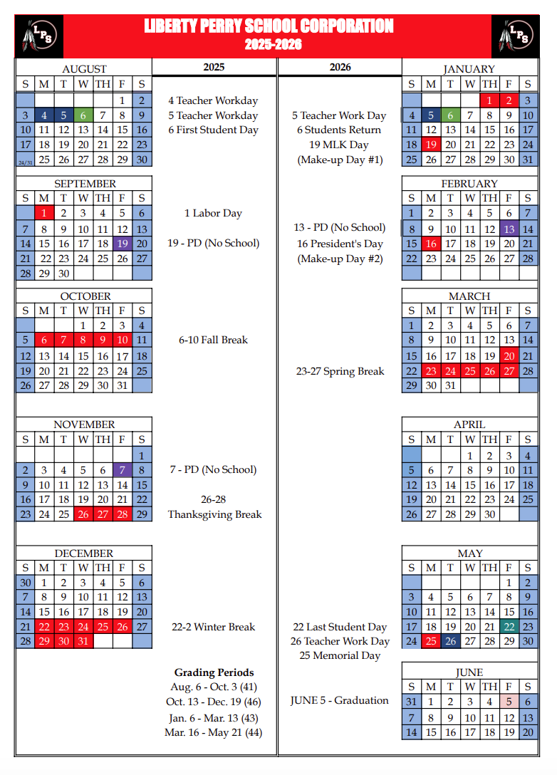 25-26 School Calendar