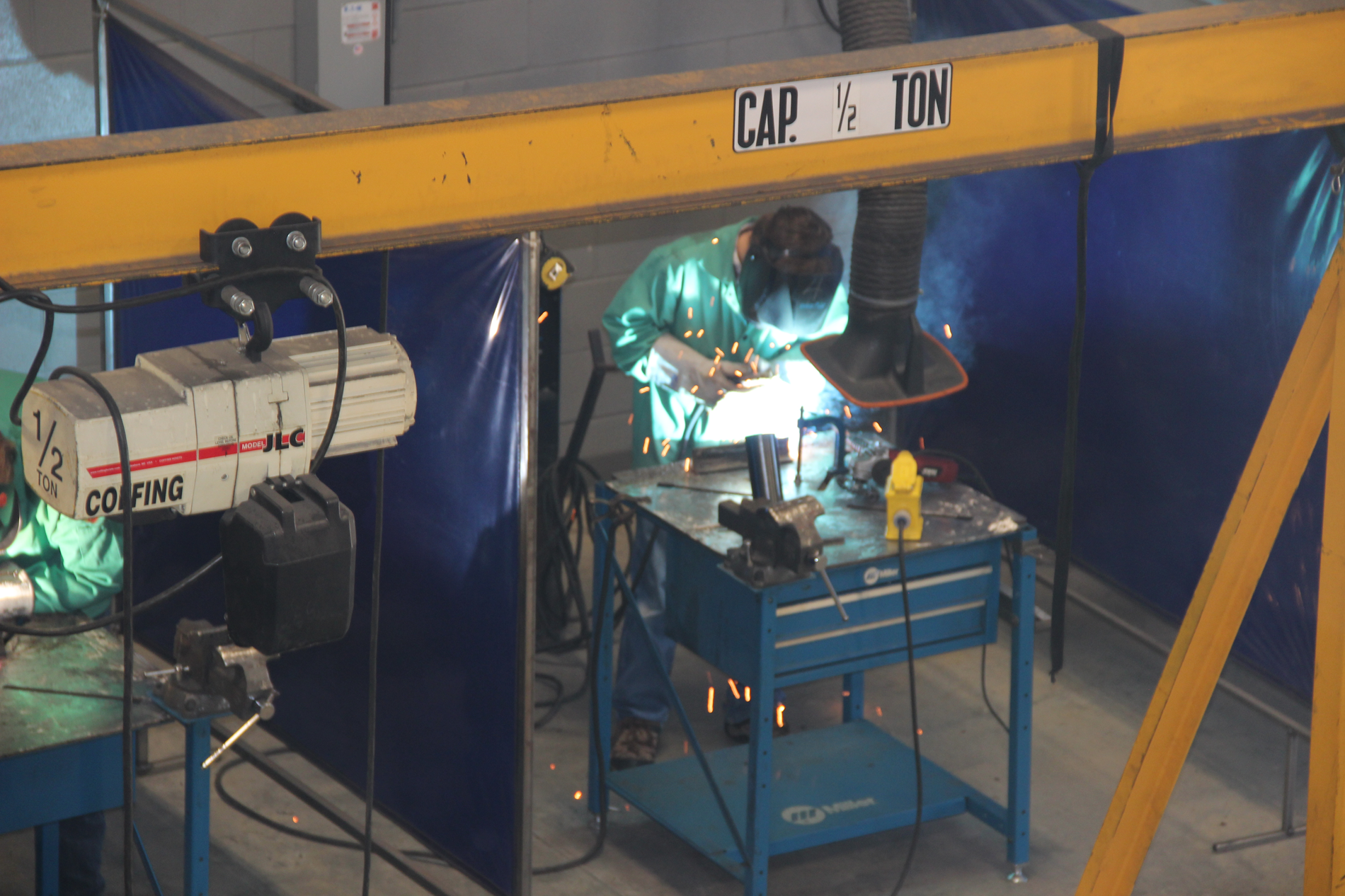 Student welding
