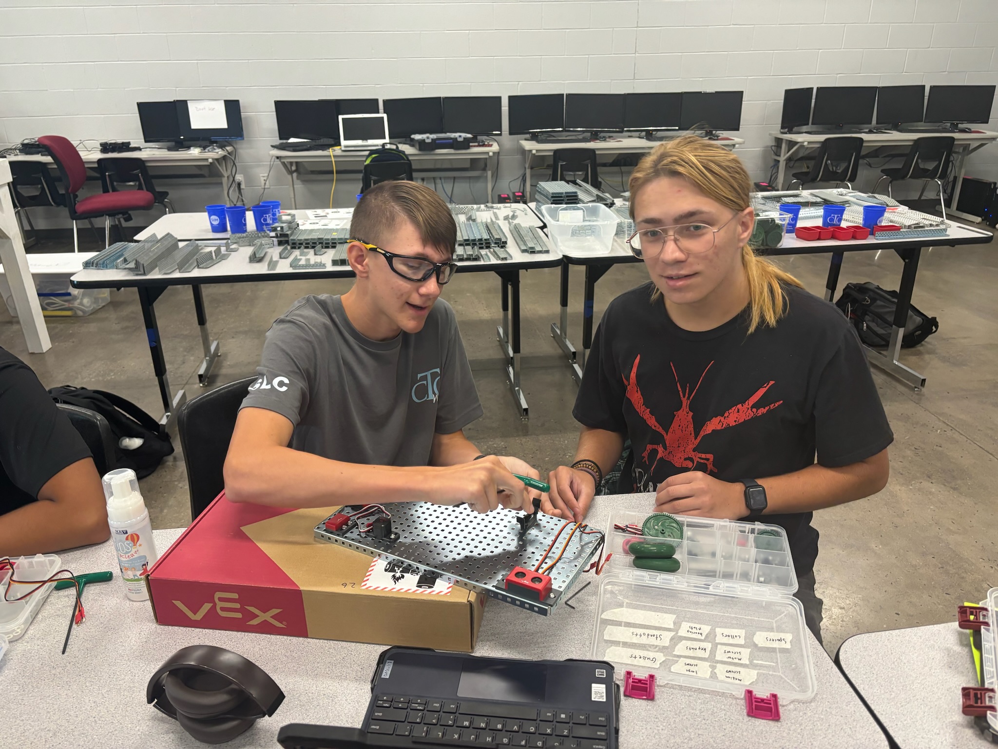 Students working 