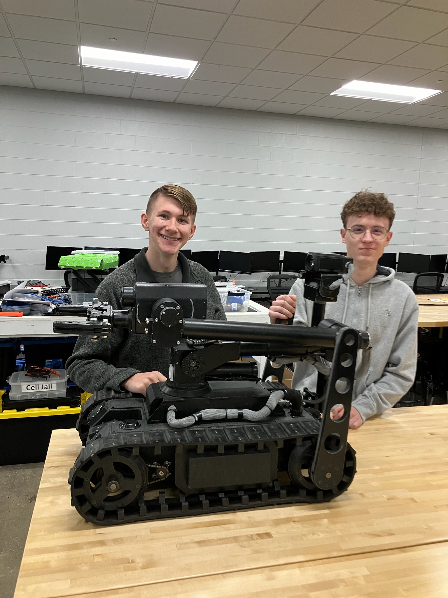 Students working on an engineering project