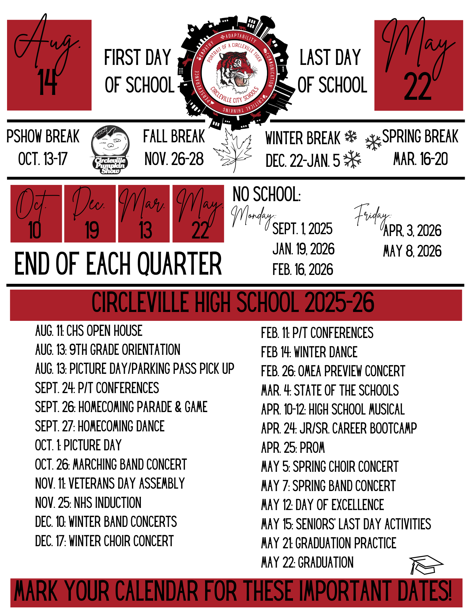 graphic image of signature events at CHS