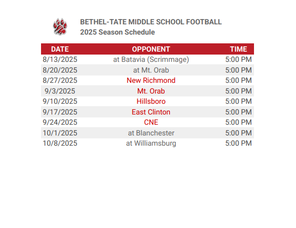football schedule