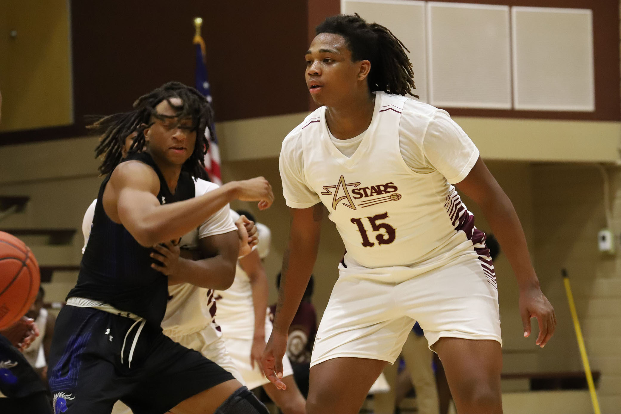 Men's basketball game action