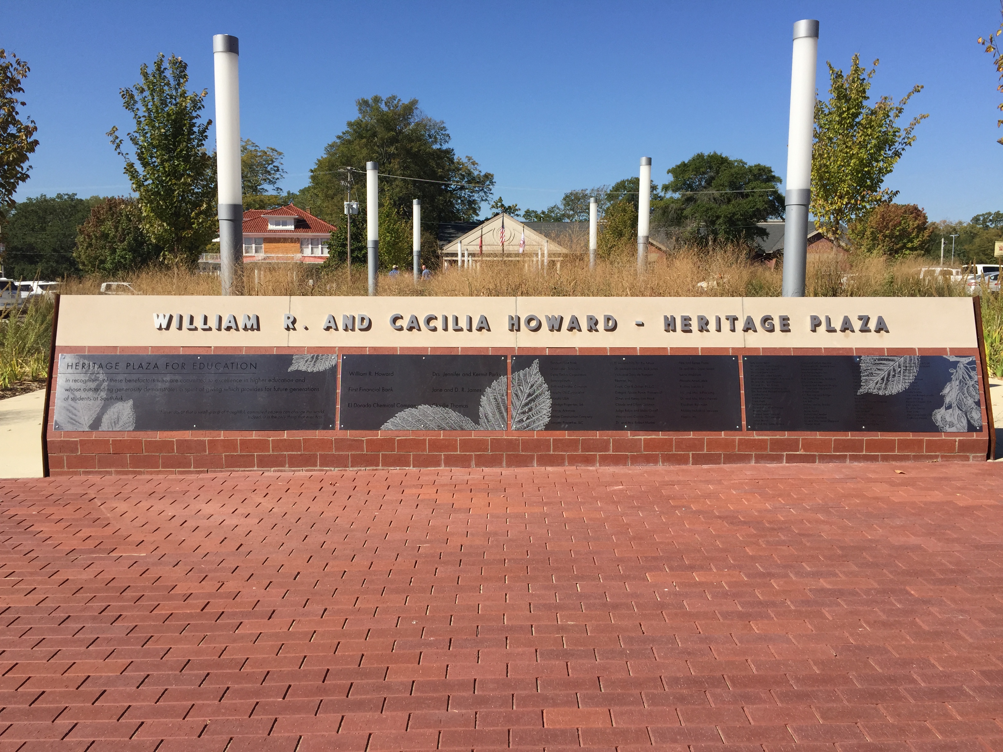 William and Cacilia Howard Heritage Plaza dedication wall