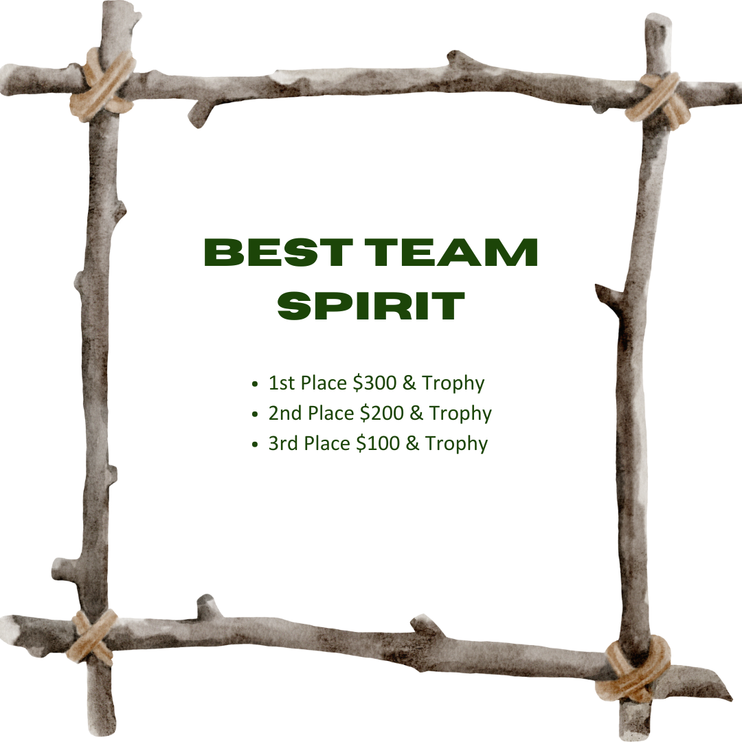 Best Team Spirit 1st Place $300 & Trophy    2nd Place $200 & Trophy    3rd Place $100 & Trophy