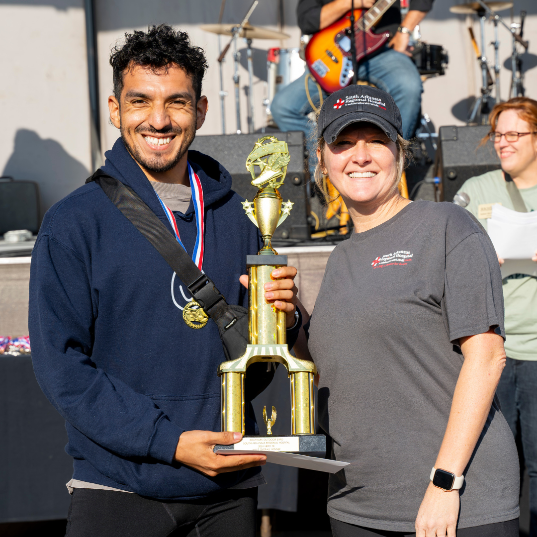 Photo of overall male Hero 5k winner from 2024 Outdoor Expo