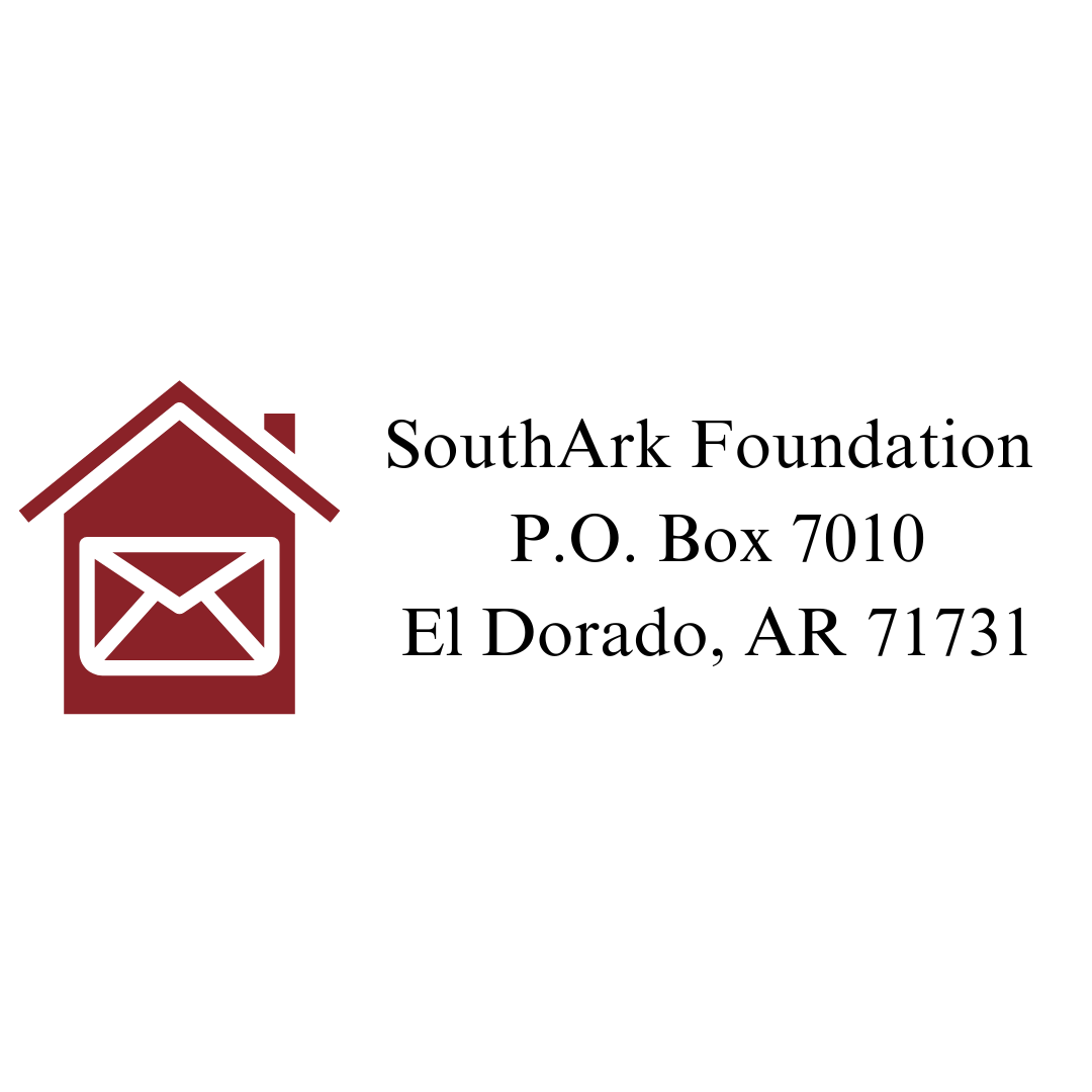 Send mail to the Foundation office at SouthArk Foundation P.O. Box 7010 El Dorado, AR 71731