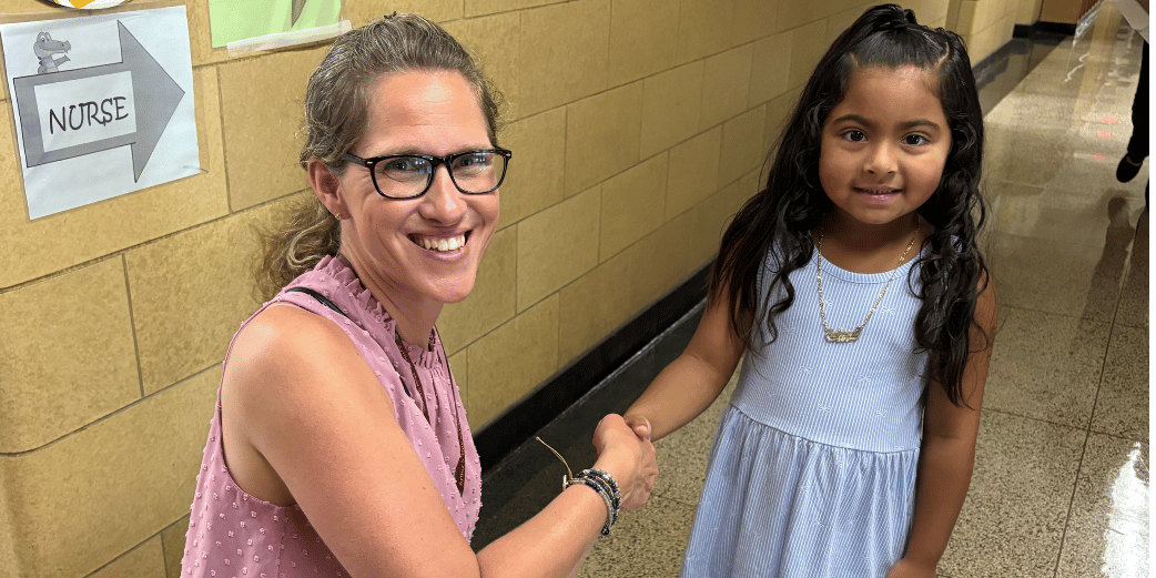 Principal Todd Greeted Students at the Arthur S. May Meet and Greet