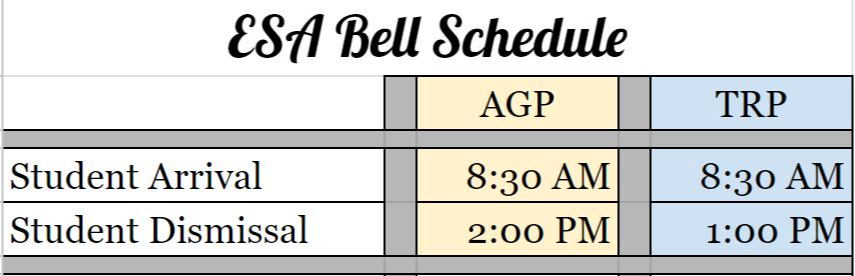 ESA Bell Schedule