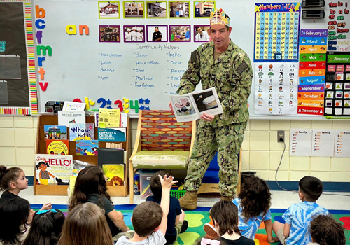 Reading to students 