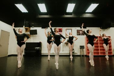 Ballerinas practicing