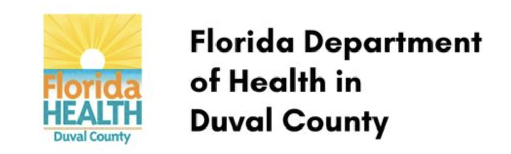 An image of a sign for the Florida Department of Health in Duvall County, with a focus on public health and services.