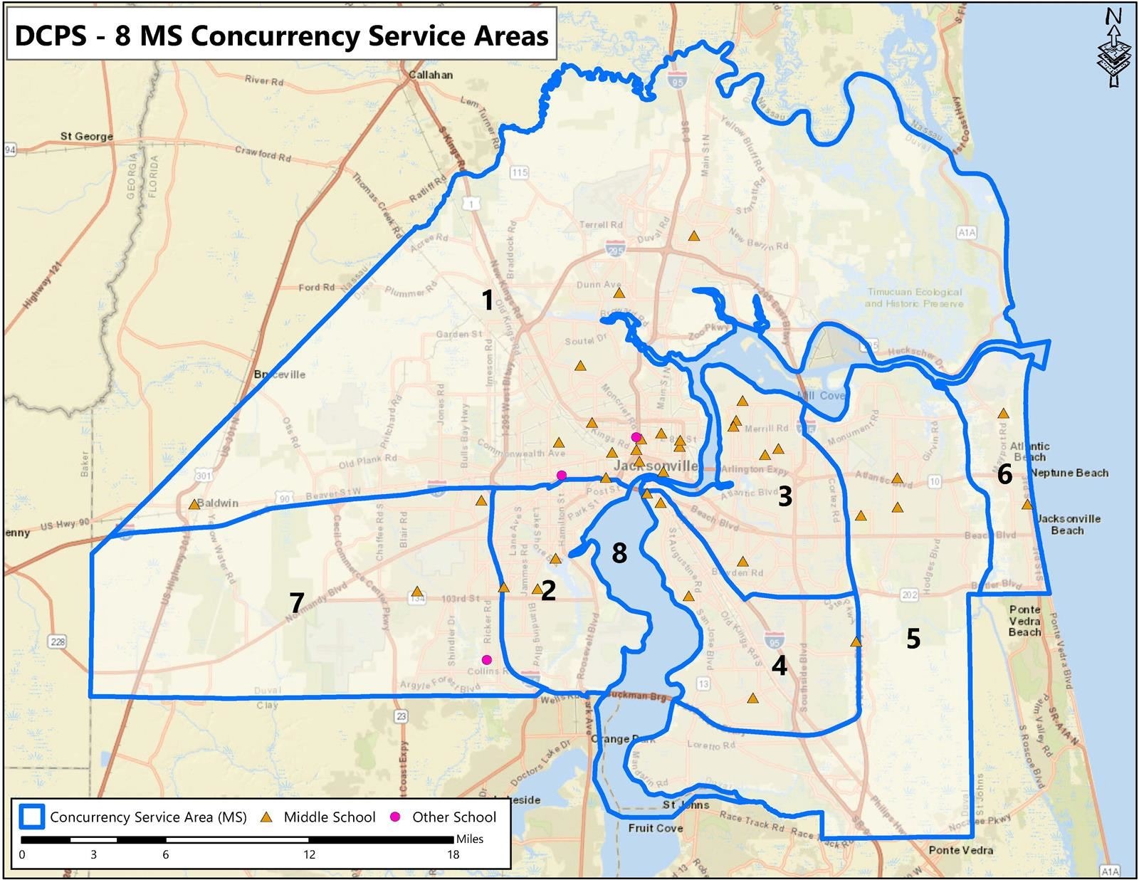 DCPS - 9 MS Concurrency Service Areas map
